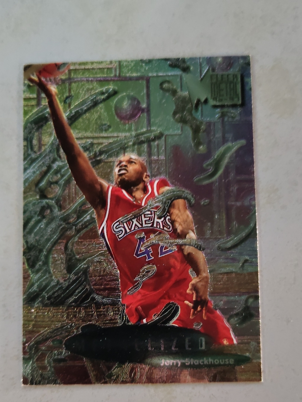 Jerry Stackhouse 1996-97 Fleer Metal Metallized #233 NBA Philadelphia 76ers Card